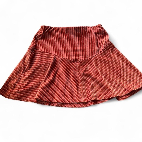 Free People Skirt M Rust Orange Boho Fall Midi Flowy - Picture 2 of 5